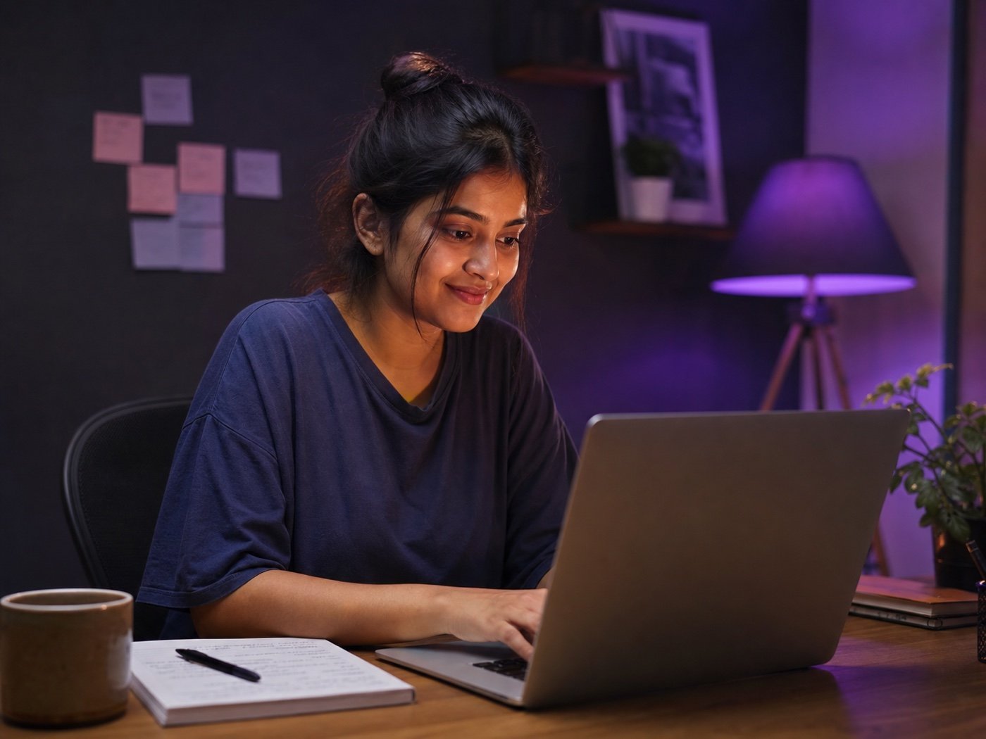 Young Indian creator building a digital product